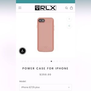 RLX battery phone case for iPhone 8 Plus/ 7/ or 6.  Rose Gold, in goof condition
